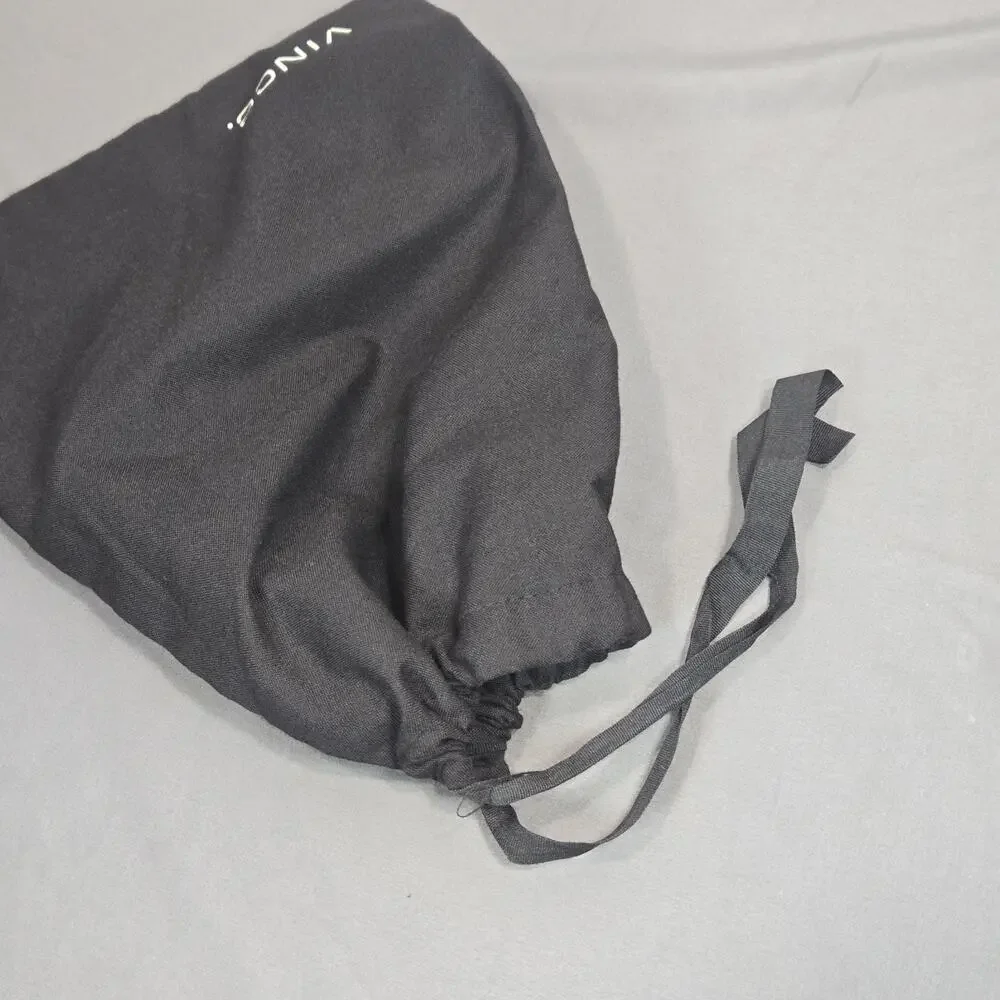 Vince Black Flannel Cotton Drawstring Dust Bag Small Shoe Pouch 14x10